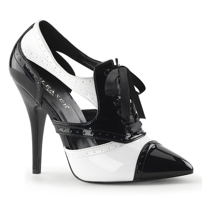 SEDUCE-458 Sexy Shoes 5" Heel Black White Fetish Footwear-Pleaser- Sexy Shoes