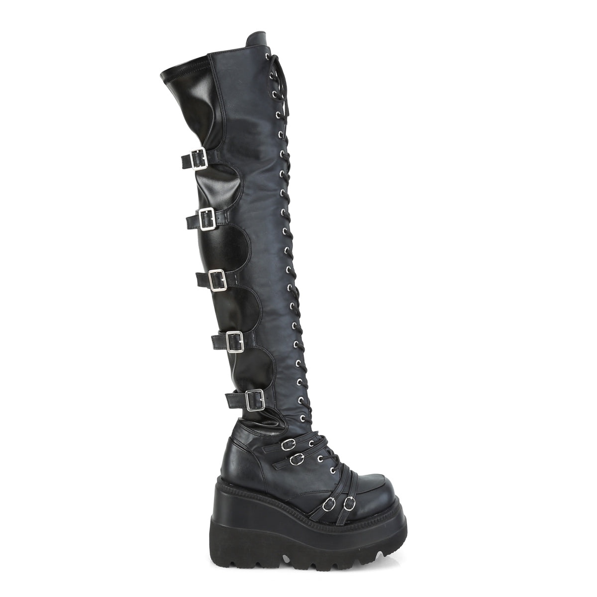 SHAKER-350 Demoniacult Alternative Footwear Women's Over-the-Knee Boots