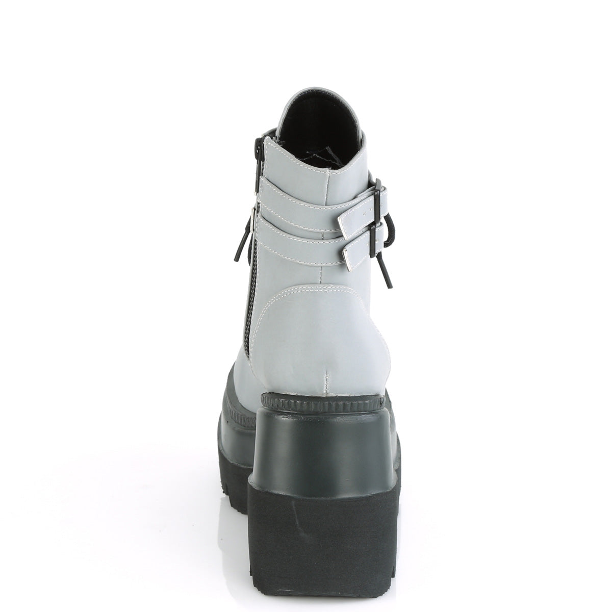 shaker 52 demonia footwear womens ankle boots silver
