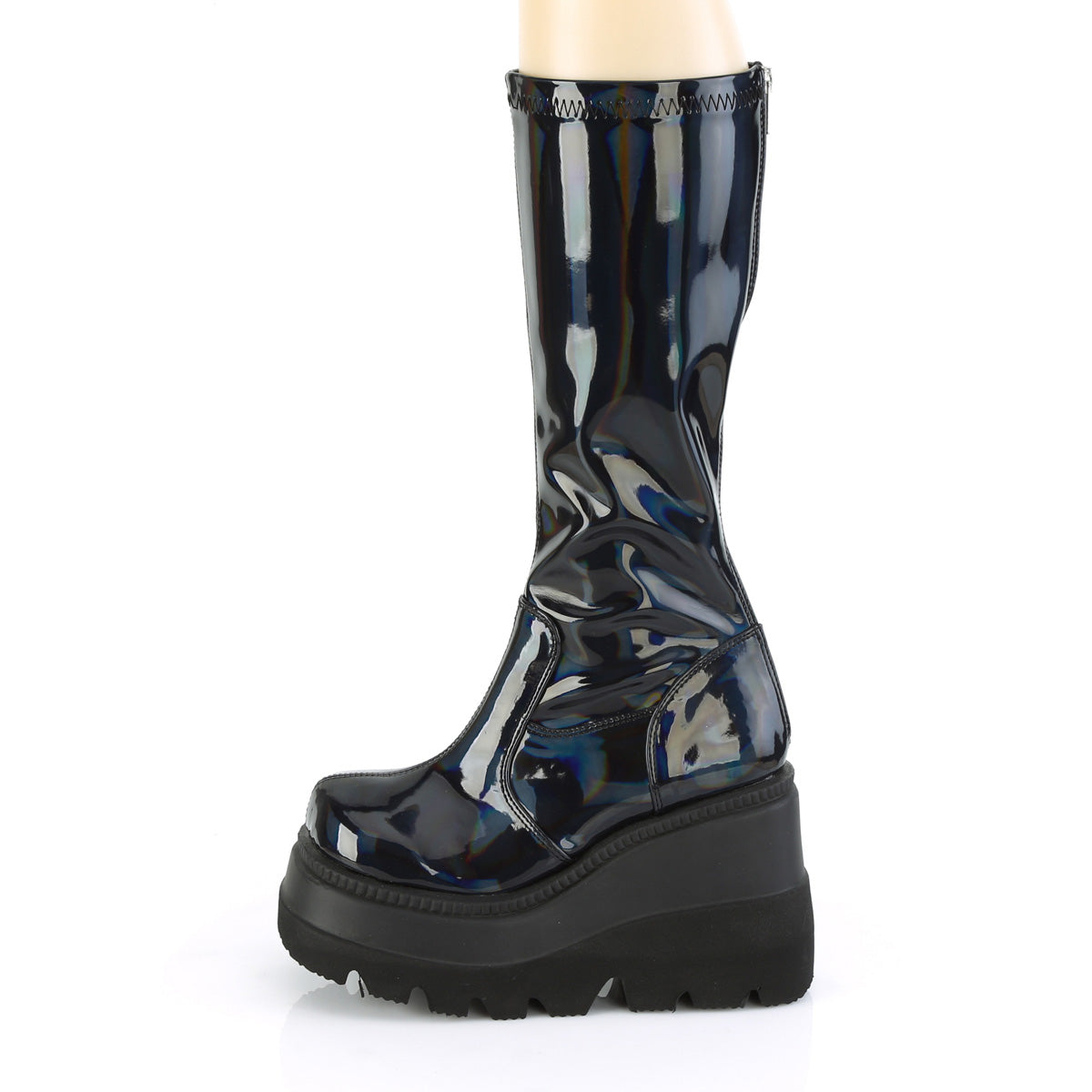 shaker 65 demonia footwear womens knee highs white