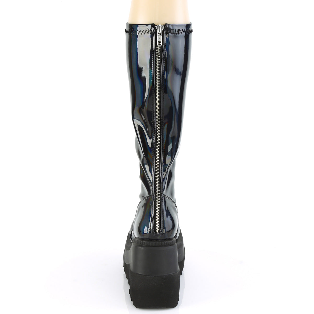 shaker 65 demonia footwear womens knee highs white