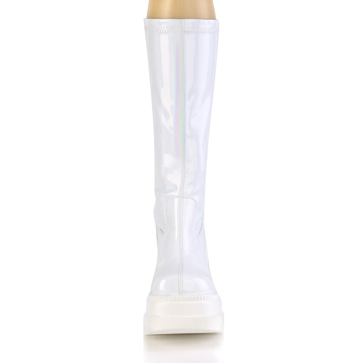 shaker 65 demonia footwear womens knee highs white
