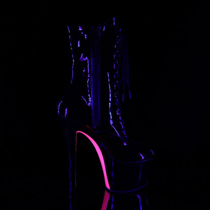 SKY-1020TT 7" Heel Black Patent Hot Pink Pole Dancer Shoes-Pleaser- Sexy Shoes Fetish Heels