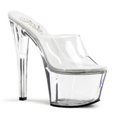Sky-301 Pleasers Tacón de 7 pulgadas Clear Transparent Stripper Platforms Heels High Tels