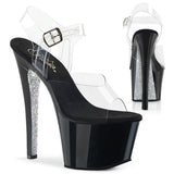 Clear Silver 7 Inch Exotic Dancing Platform Shoes -  Pleaser SKY-308CRS