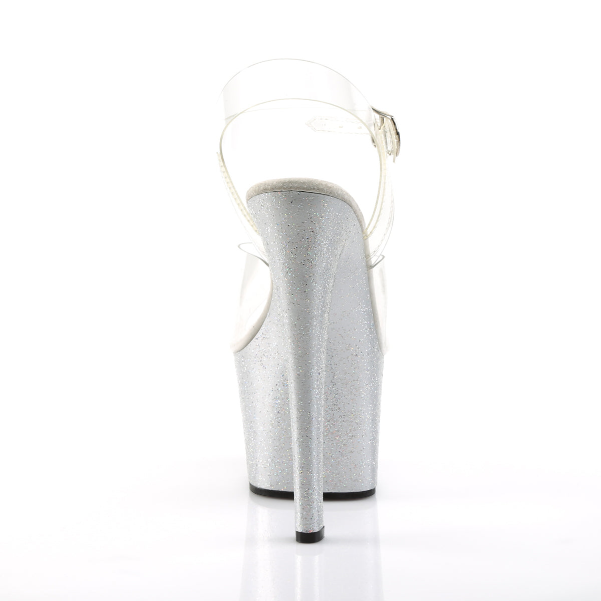 SKY-308MG 7" Heel Clear and Silver Pole Dancing Platforms-Pleaser- Sexy Shoes Fetish Footwear