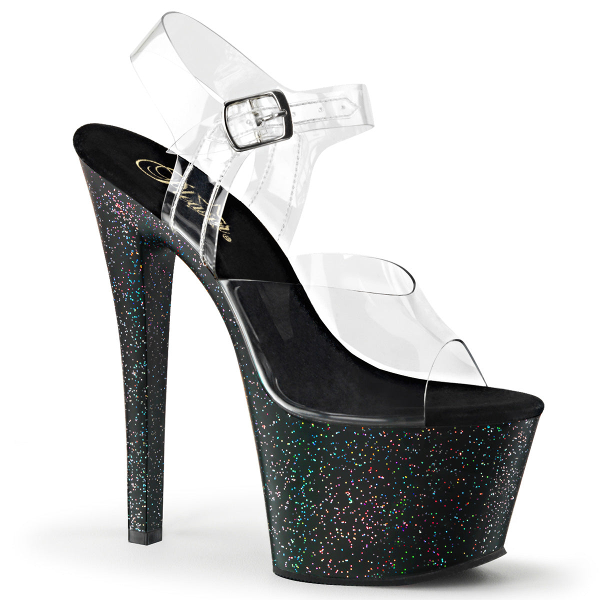 Sky-308 mg 7 inch Heel Clear and Black Pole Dancing-platforms