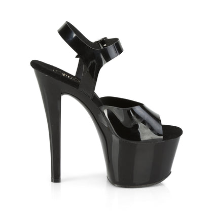 SKY-308N Pleaser 7 Inch Heel Black Pole Dancing Platforms-Pleaser- Sexy Shoes Fetish Heels