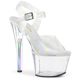 Clear Hologram 7 Inch Exotic Dancing Platform Shoes -  Pleaser SKY-308N-RBH