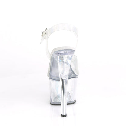 SKY-308N 7" Heel Silver Hologram Pole Dancing Platforms-Pleaser- Sexy Shoes Fetish Footwear