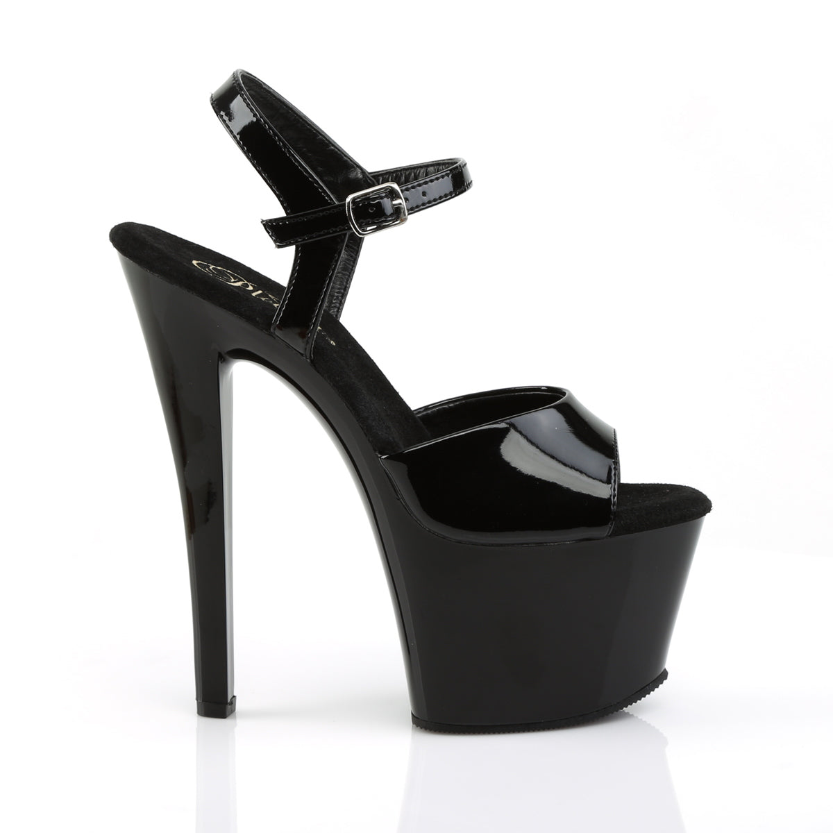SKY-309 Pleaser 7" Heel Black Patent Pole Dancing Platforms-Pleaser- Sexy Shoes Fetish Heels