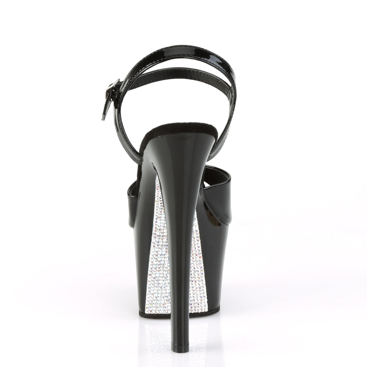 SKY-309CRS 7" Heel Black and Silver Pole Dancing Platforms-Pleaser- Sexy Shoes Fetish Footwear