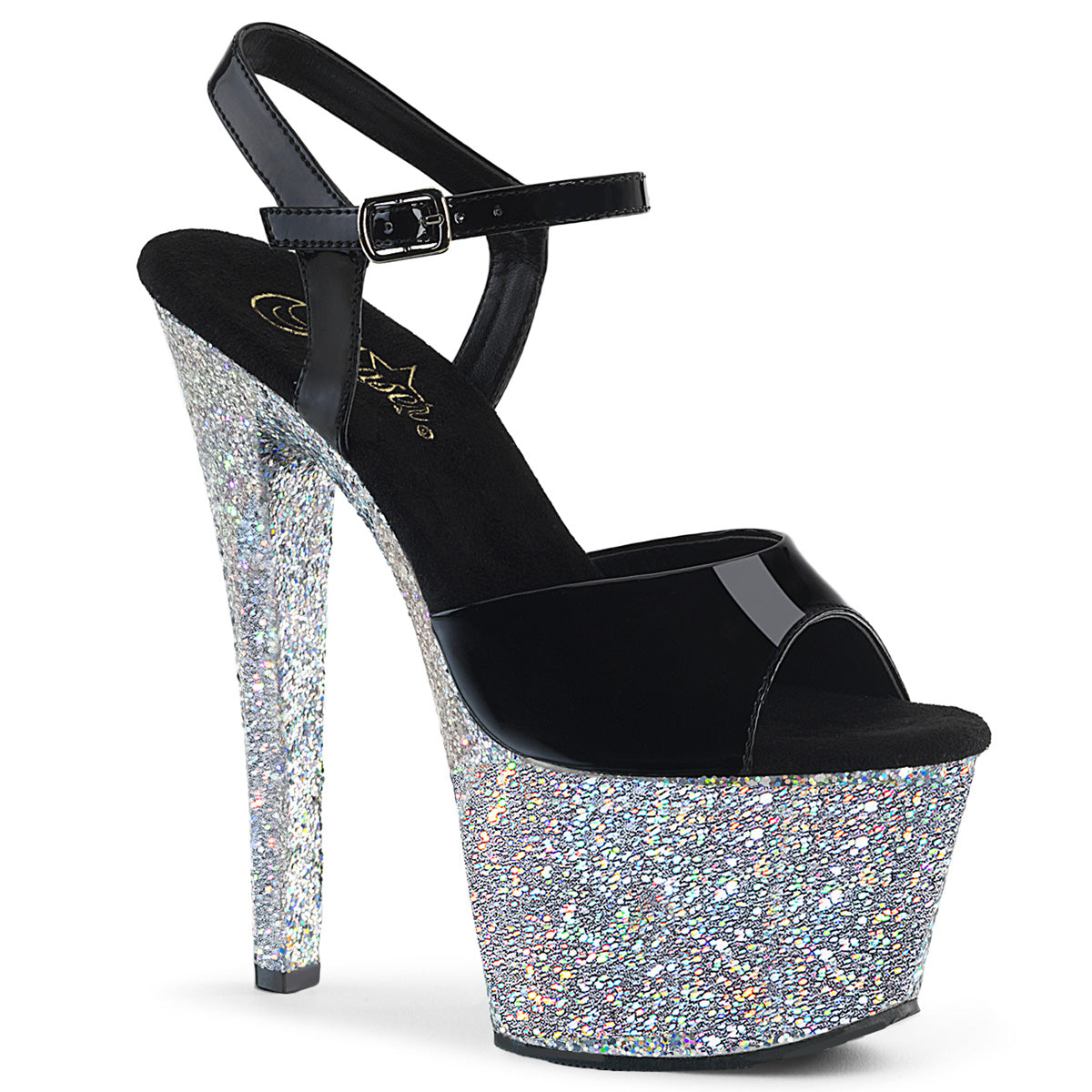 Dark silver best sale sparkly heels