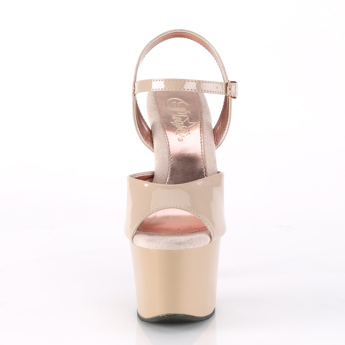 SKY-309TT 7" Heel Nude Rose Gold Pole Dancing Platforms-Pleaser- Sexy Shoes Alternative Footwear