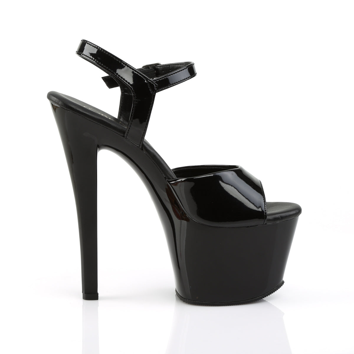 SKY-309VL Pleaser 7" Heel Black Patent Pole Dancing Platform-Pleaser- Sexy Shoes Fetish Heels