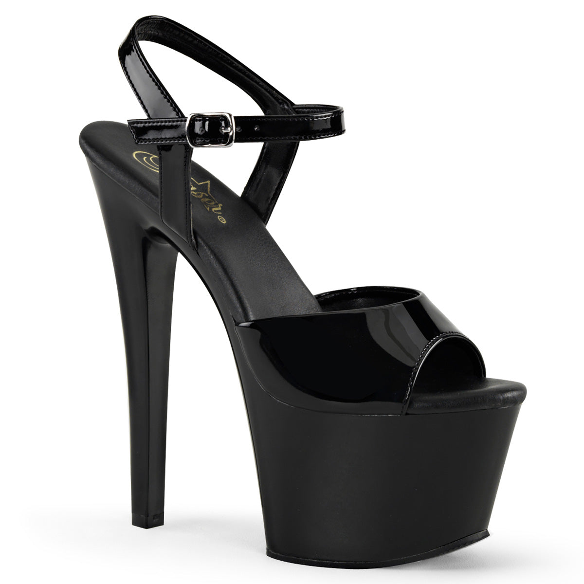 SKY-309VL Pleaser 7" Heel Black Patent Pole Dancing Platform-Pleaser- Sexy Shoes