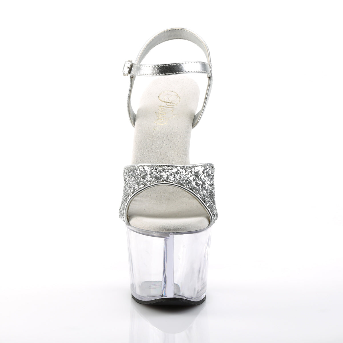SKY-310 Pleaser 7" Heel Silver Glitter Pole Dancing Platform-Pleaser- Sexy Shoes Alternative Footwear
