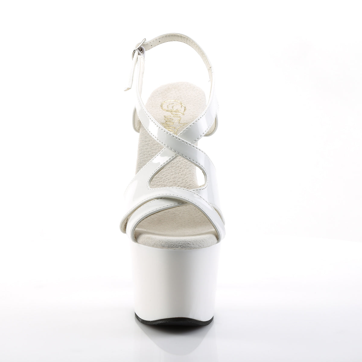 SKY-330 Pleaser White Platforms Exotic Dancing Strappy Heels Pole Shoes