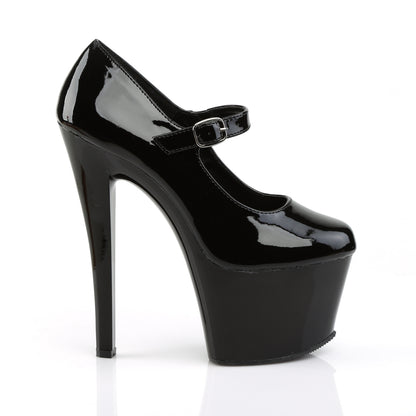 SKY-387 Pleaser 7" Heel Black Patent Pole Dancing Platforms-Pleaser- Sexy Shoes Fetish Heels