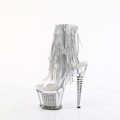 SPECTATOR-1017RSF Pleaser Sexy Silver Platform Bling Tassel Ankle Boots