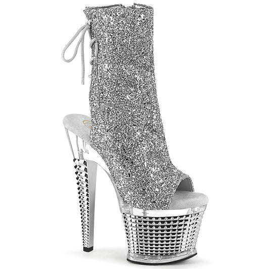 SPECTATOR-1018G-Silver-Glitter-Clear-Silver-Chrome-Pleaser-Platforms-(Exotic-Dancing)