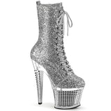 SPECTATOR-1040G-Silver-Glitter-Clear-Silver-Chrome-Pleaser-Platforms-(Exotic-Dancing)