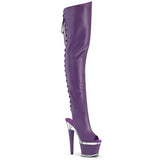 SPECTATOR-3030 Purple Pleaser Pole Dancing Thigh High Boots.