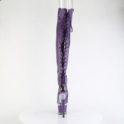 SPECTATOR-3030 Purple Pleaser Pole Dancing Thigh High Boots.