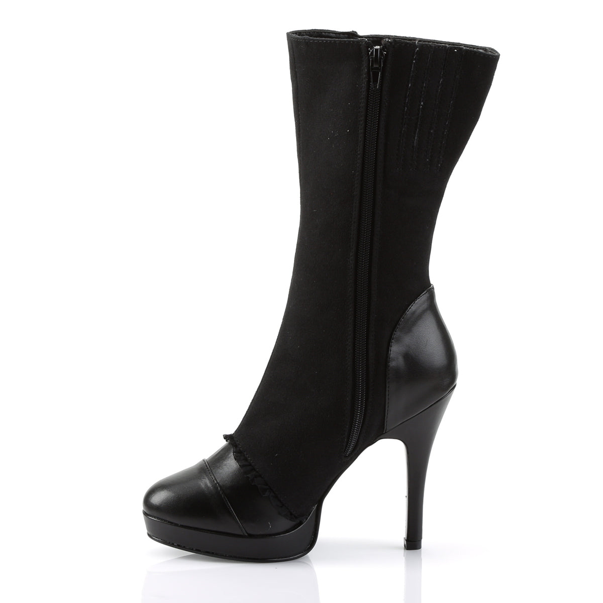 SPLENDOR-130 Retro 4.5" Heel Black Microfiber Women Boots Funtasma Costume Shoes 