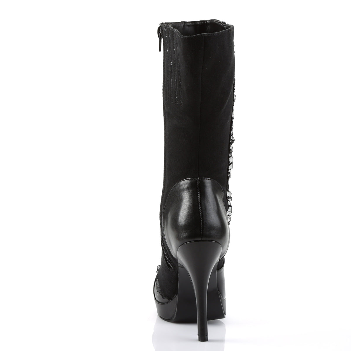 SPLENDOR-130 Retro 4.5" Heel Black Microfiber Women Boots Funtasma Costume Shoes Footwear