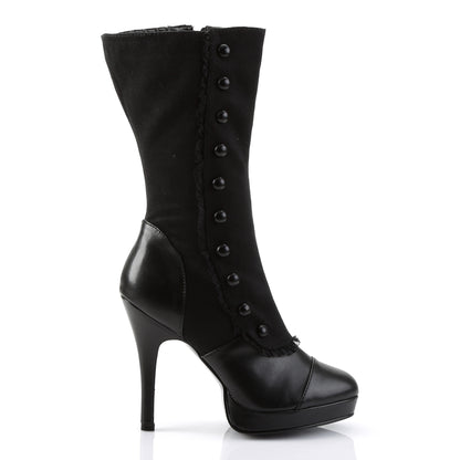 SPLENDOR-130 Retro 4.5" Heel Black Microfiber Women Boots Funtasma Costume Shoes Fancy Dress