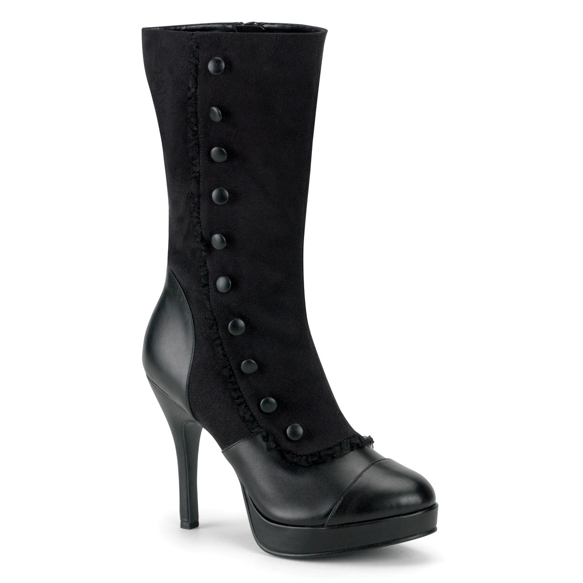 SPLENDOR-130 Retro 4.5" Heel Black Microfiber Women Boots Funtasma Costume Shoes