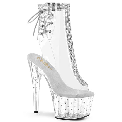 STARDUST-1018C-2RS Pleasers Clear Perspex Bling Platform Ankle Boots