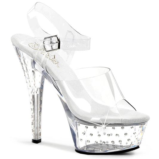 STARDUST-608 Pleaser 6" Heel Clear Pole Dancing Platforms-Pleaser- Sexy Shoes