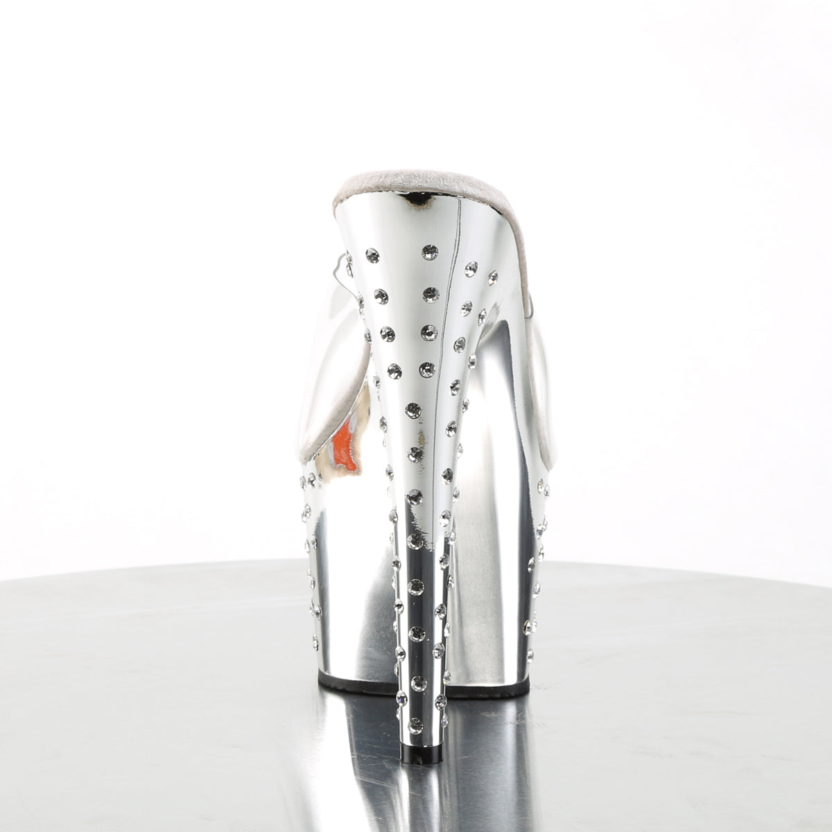 STARDUST-701 7 Inch Heel ClearSilver Chrome Strippers Shoes-Pleaser- Sexy Shoes Fetish Footwear