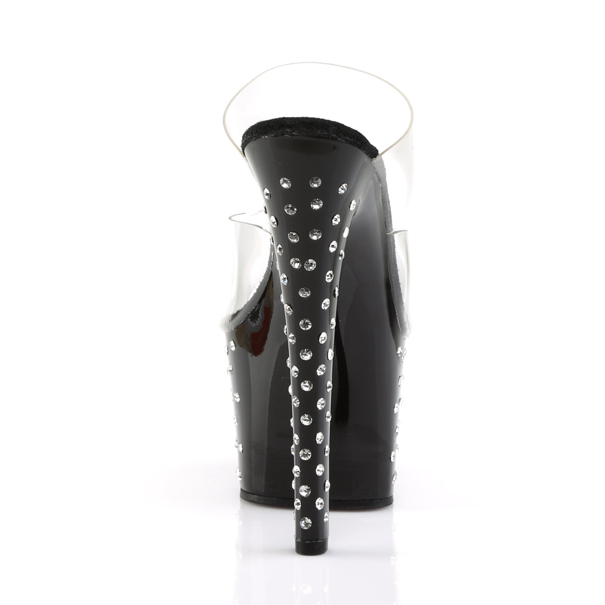 STARDUST-702 7" Heel Clear and Black Pole Dancing Platforms-Pleaser- Sexy Shoes Fetish Footwear