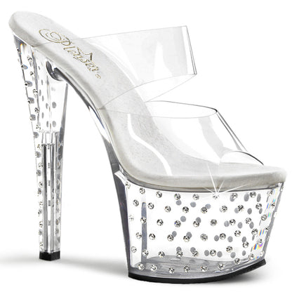 STARDUST-702 Pleaser 7" Heel Clear Pole Dancing Platforms-Pleaser- Sexy Shoes