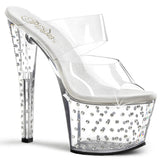 Clear 7 Inch Fetish Pole Platform Shoes -  Pleaser STARDUST-702