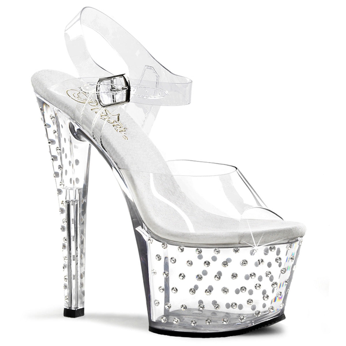 STARDUST-708 Pleaser 7" Heel Clear Pole Dancing Platforms-Pleaser- Sexy Shoes