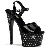 Black 7 Inch Pole Dancer High Heels -  Pleaser STARDUST-709