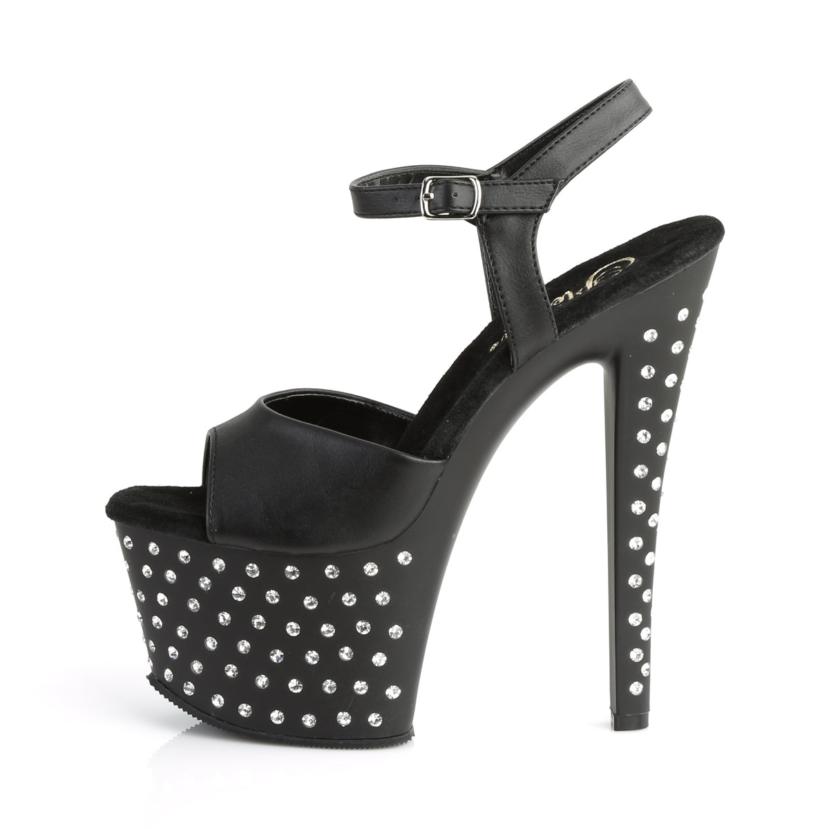 STARDUST-709 Pleaser 7 Inch Heel Black Pole Dancer Platforms-Pleaser- Sexy Shoes Pole Dance Heels