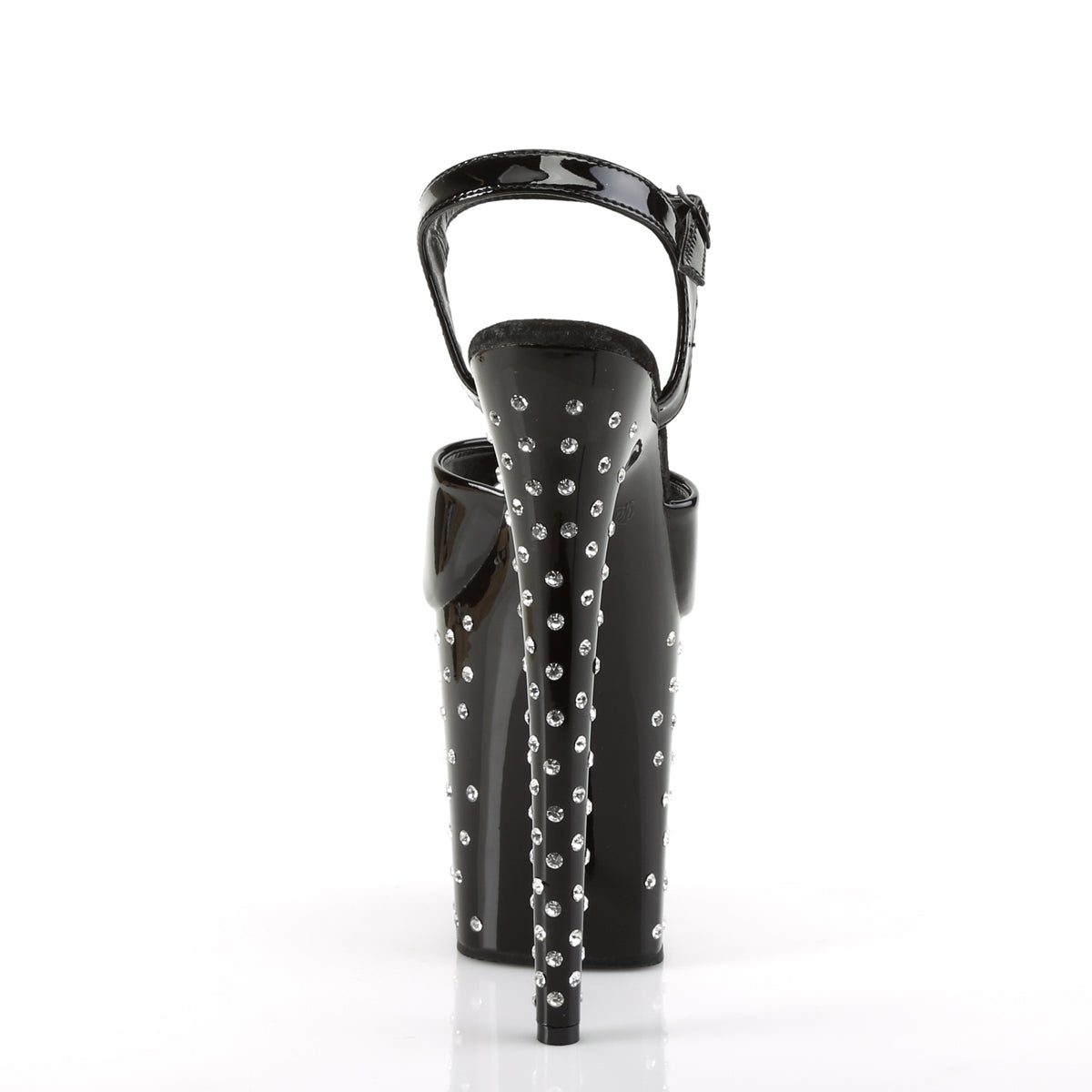 stardust 808t pleaser sexy 8 inch heel platform ankle strap tinted sandals clear black pole shoes