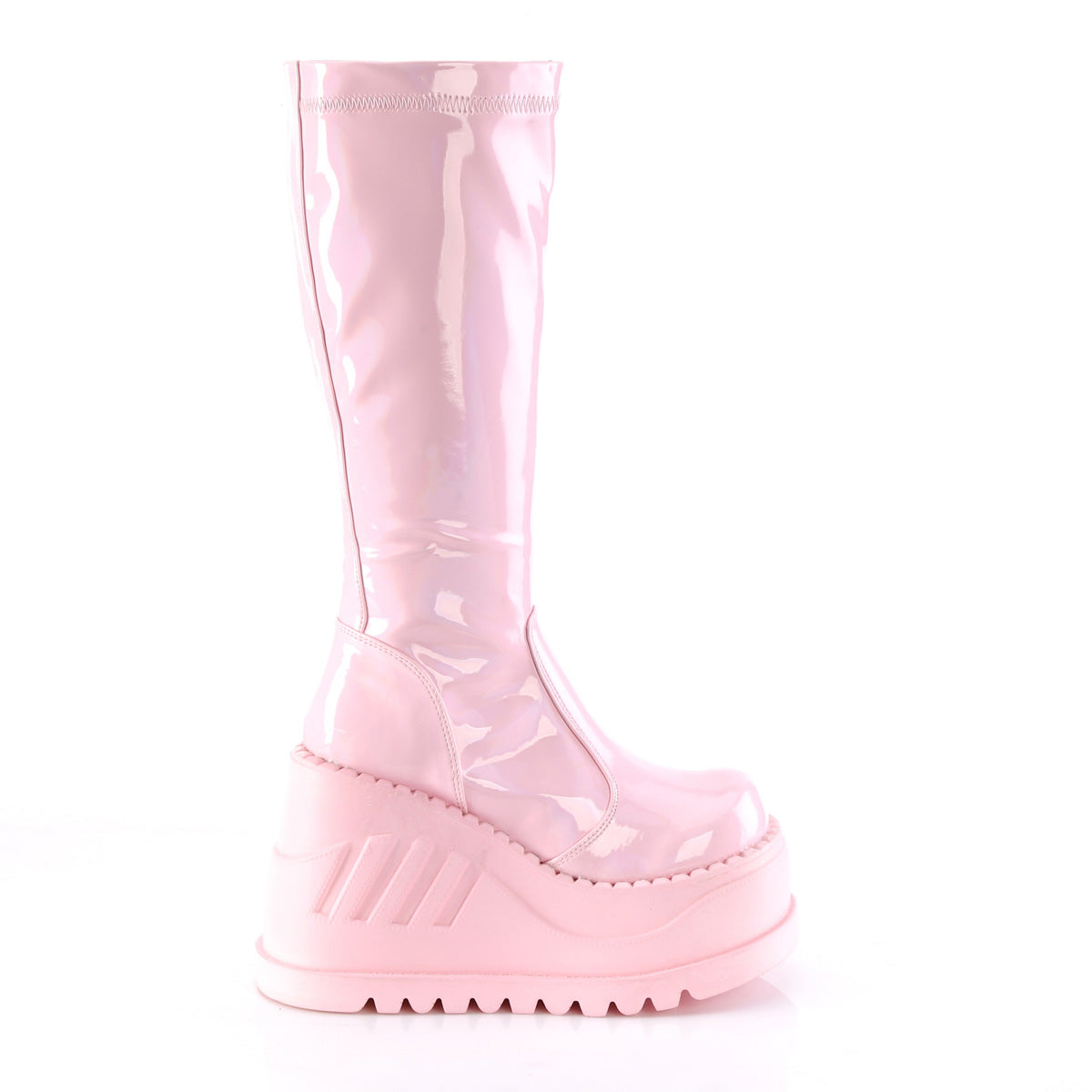Black Vegan  Alternative Knee High Boots -  Demonia Cult STOMP-200