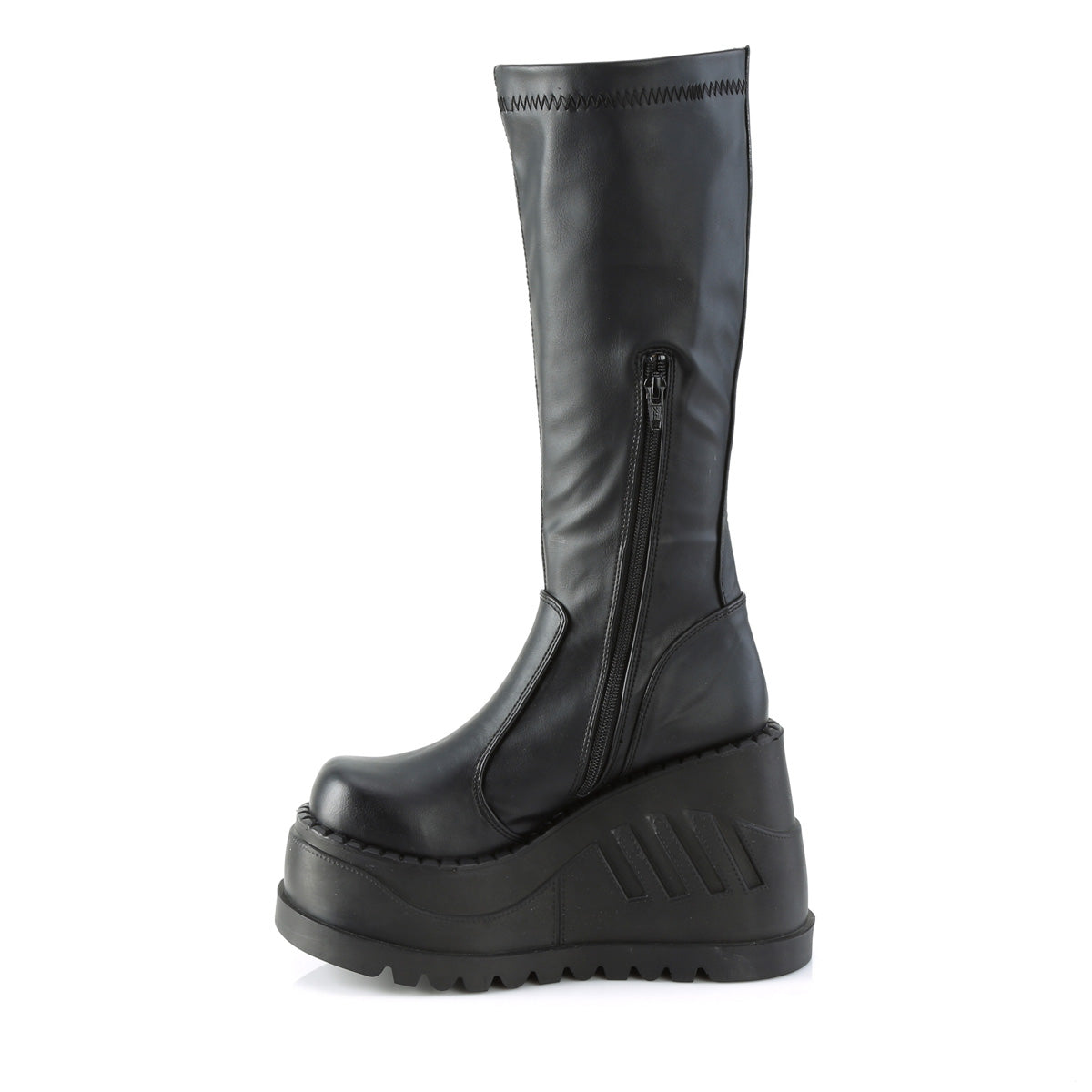 Black Vegan  Alternative Knee High Boots -  Demonia Cult STOMP-200
