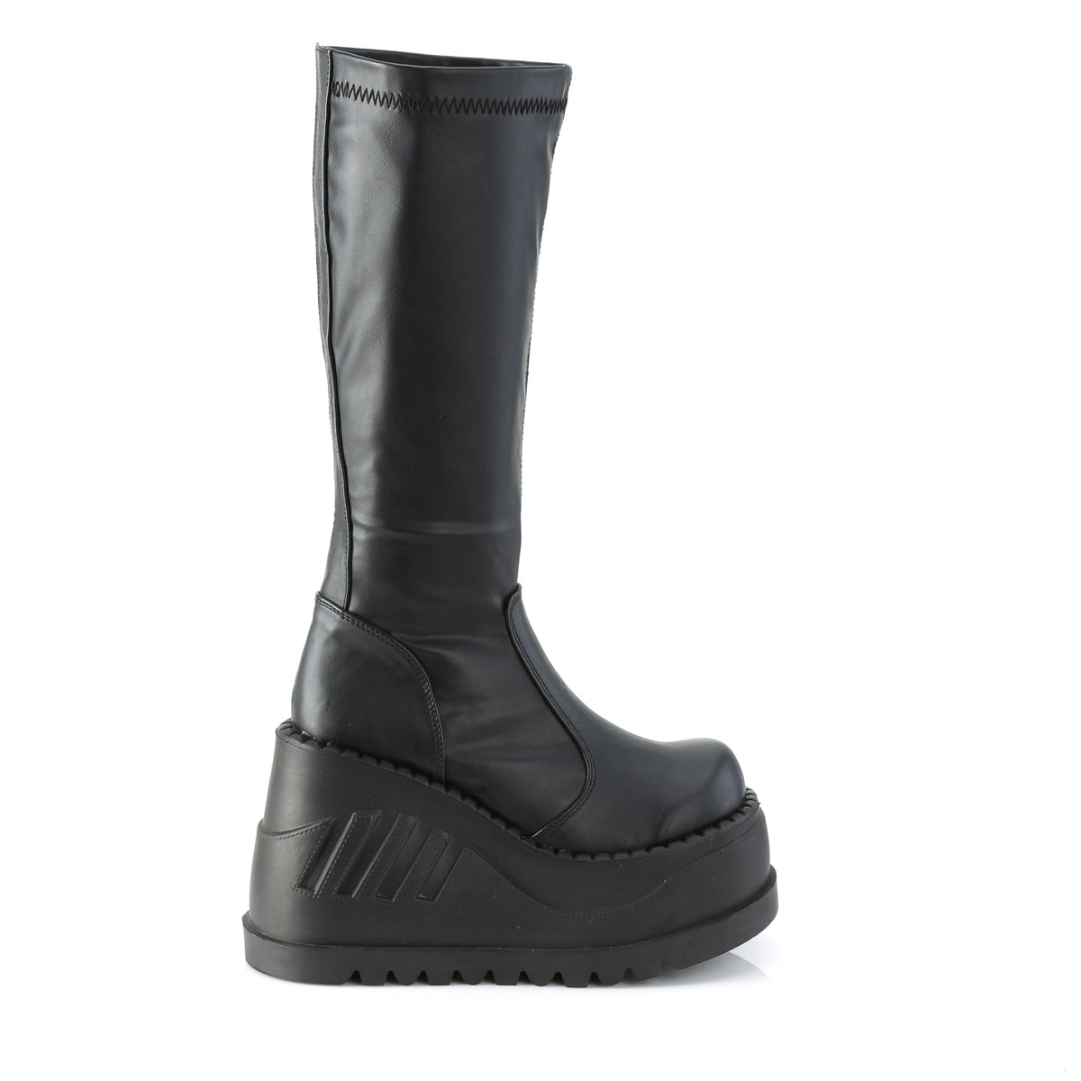 Black Vegan  Alternative Knee High Boots -  Demonia Cult STOMP-200