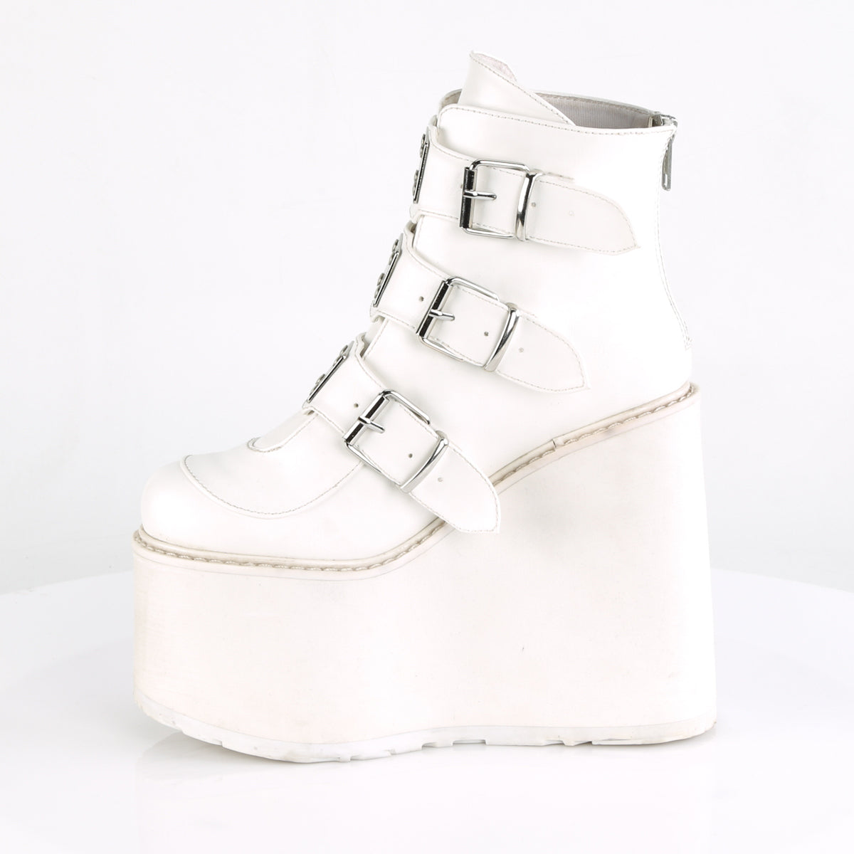 White  Alternative Women's Ankle Boots -  Demonia Cult SWING-105