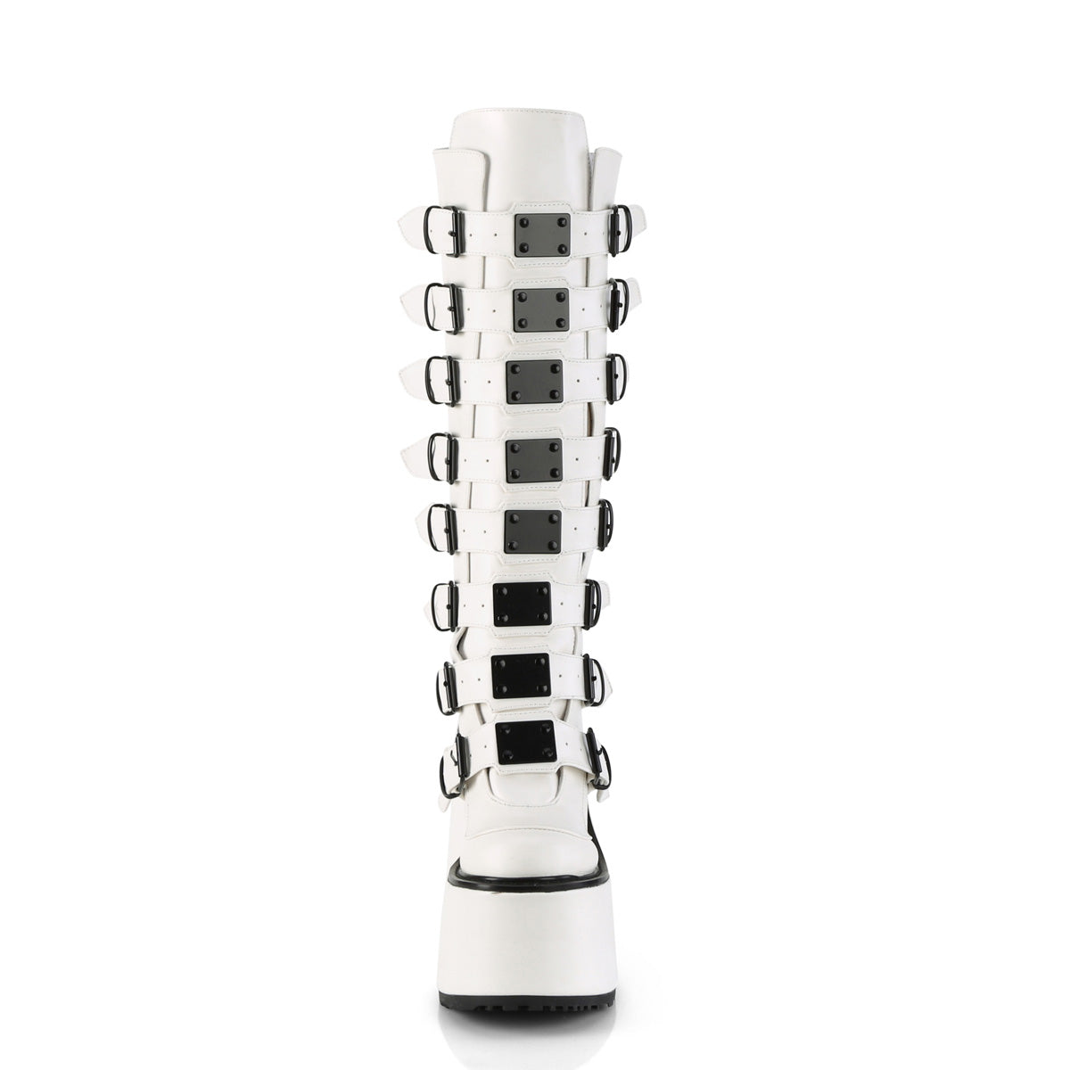 White  Alternative Knee High Boots -  Demonia Cult SWING-815