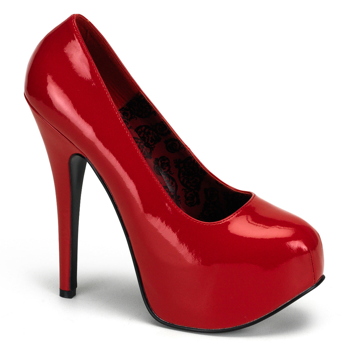 TEEZE-06W Pleaser Large Size Ladies Shoes 6 Inch Heel Red Platform Shoes