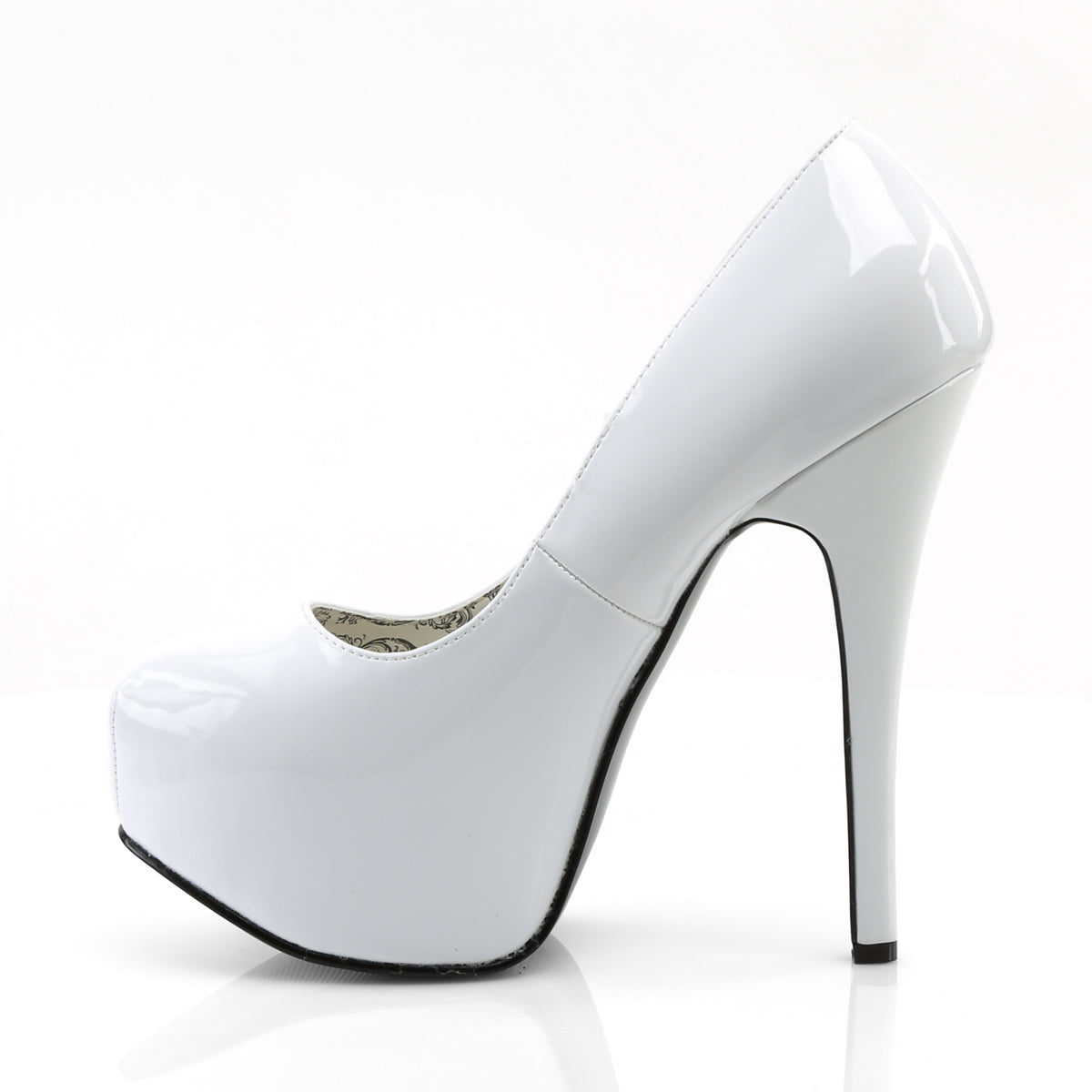TEEZE-06 Hidden Platform 6 Inch Heel White Patent Sexy Shoes-Bordello- Sexy Shoes Pole Dance Heels