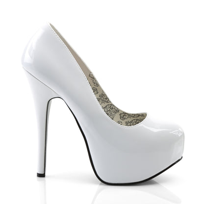 TEEZE-06 Hidden Platform 6 Inch Heel White Patent Sexy Shoes-Bordello- Sexy Shoes Fetish Heels
